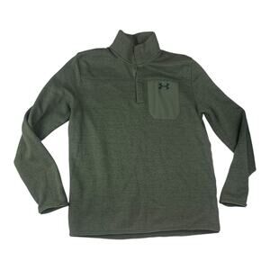 Under Armour mens large army green pullover cold gear sweater loose fit